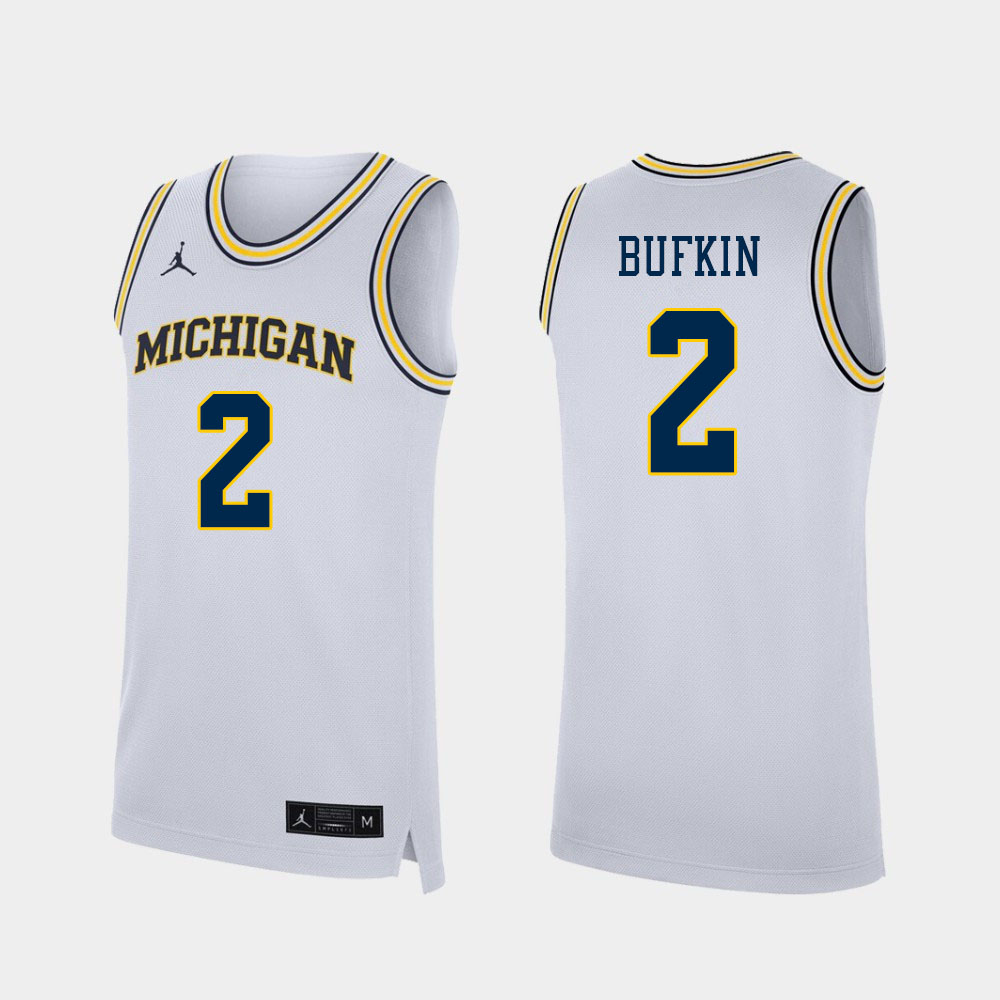 Men #2 Kobe Bufkin Michigan Wolverines College Basketball Jerseys Sale-White